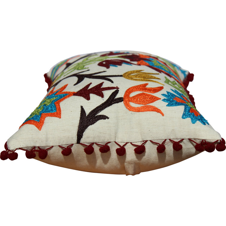 Auburn Textile Embroidered Throw Pillow & Reviews Wayfair